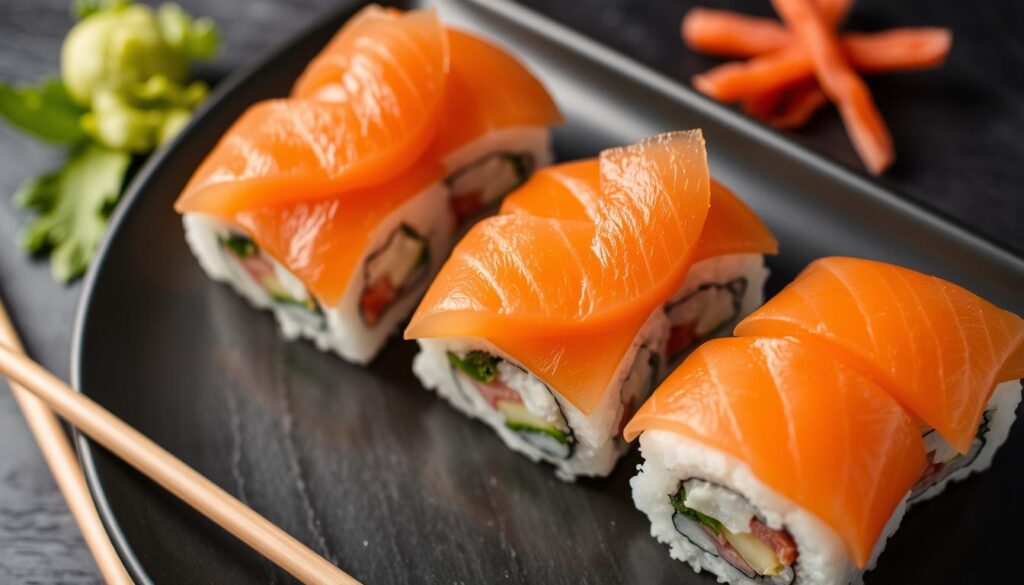 Discover Sushi with Succulent Salmon: A Flavorful Delight