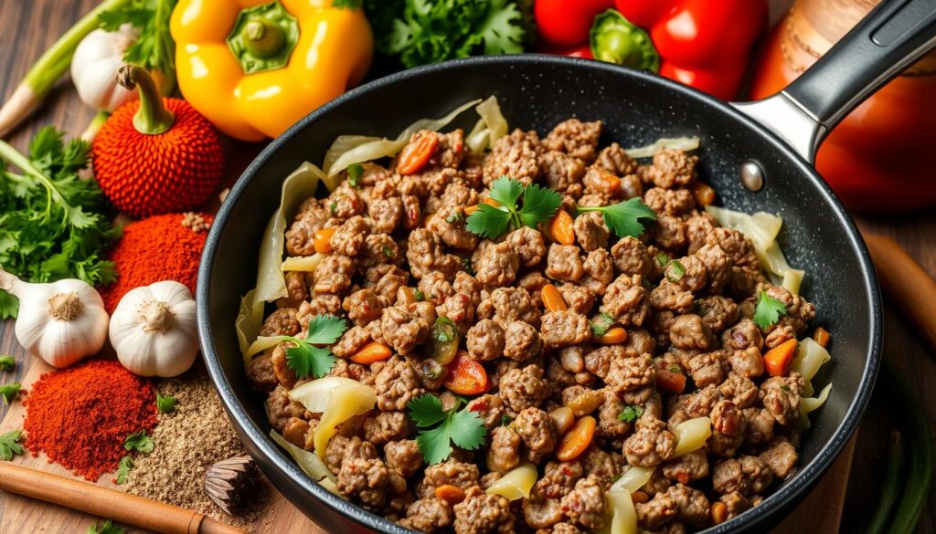 Flavor enhancements for ground beef cabbage recipe