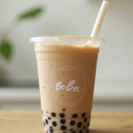 Refreshing Boba Milk Tea with Tapioca Pearls