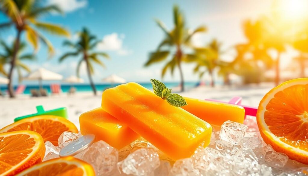 fruity orange ice cream bars